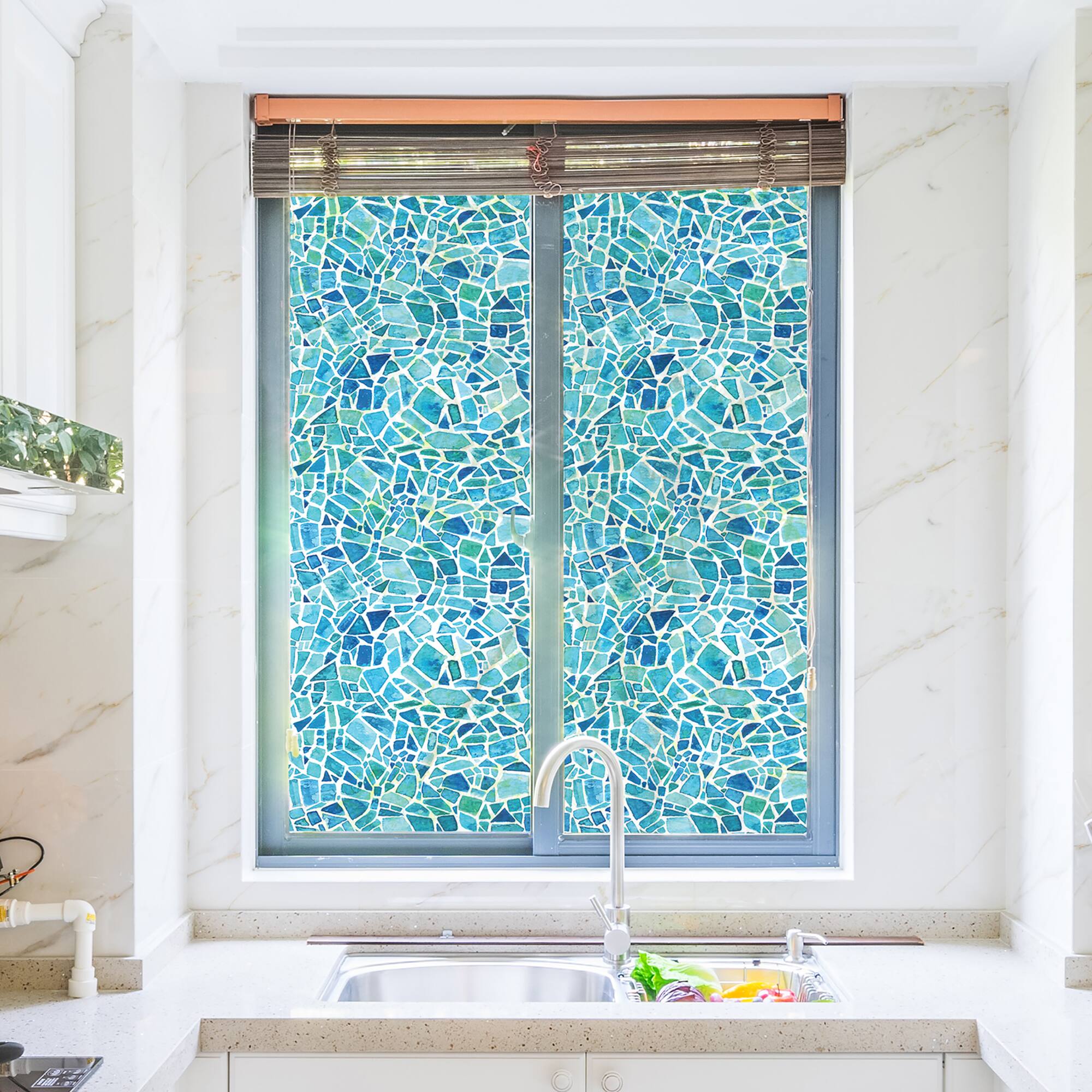 Crearreda Blue Mosaic Premium Window Film